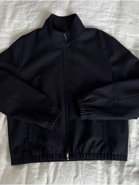 Suitsupply Navy Zip-Up Bomber Jacket
